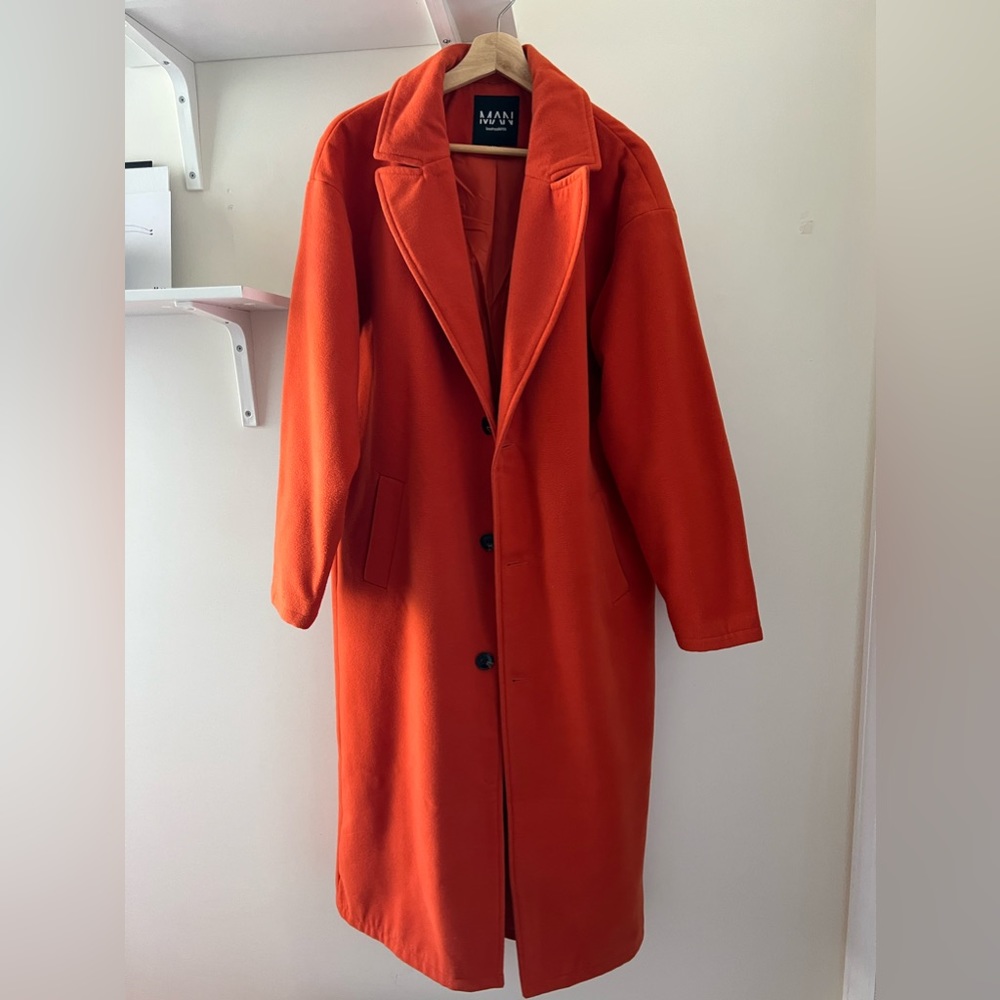 Orange Mens Coat - BooHooMan - Size M